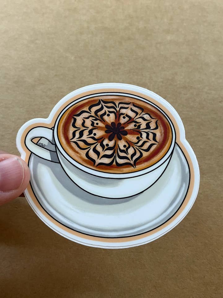 Coffee Cappuccino Sticker for wholesale by ON THE GO Studio