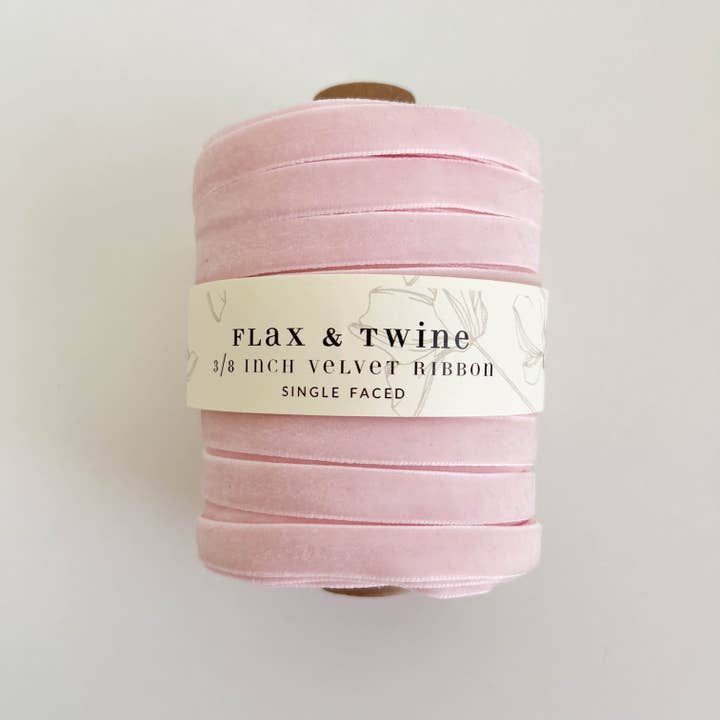 Flax & Twine - Wholesale Ribbon - Gift Wrapping - Flax & Twine 3/8" Velvet Ribbon - 30 Yards14