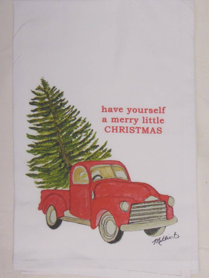 Limited Edition Merry Little Christmas Flour Sack Towel for wholesale by Lowcountry Linens