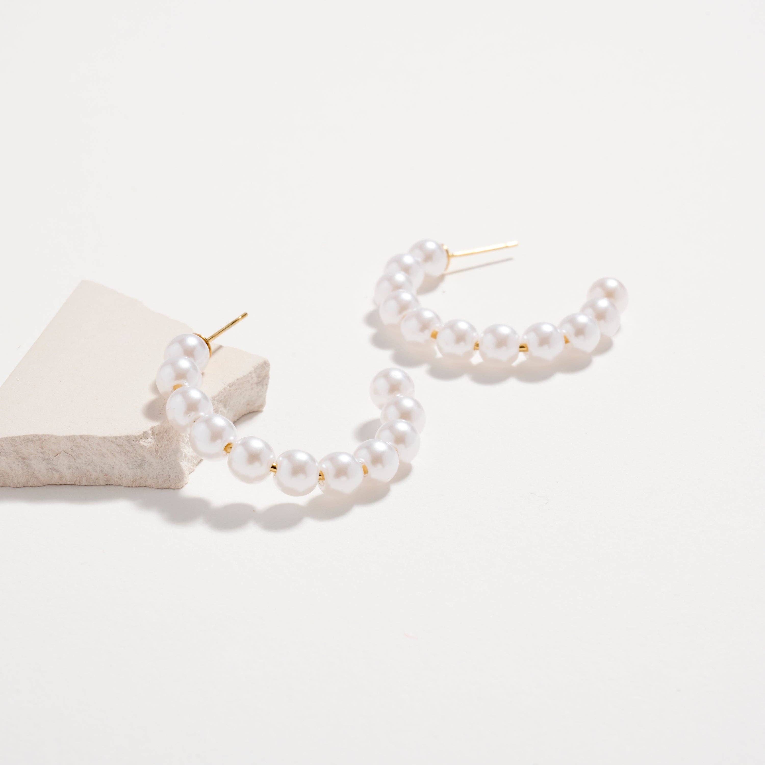 Frem - Wholesale Hoop Earrings - Stainless Steel Pearl Hoop Earrings – Hypoallergenic & Tarnish Free15