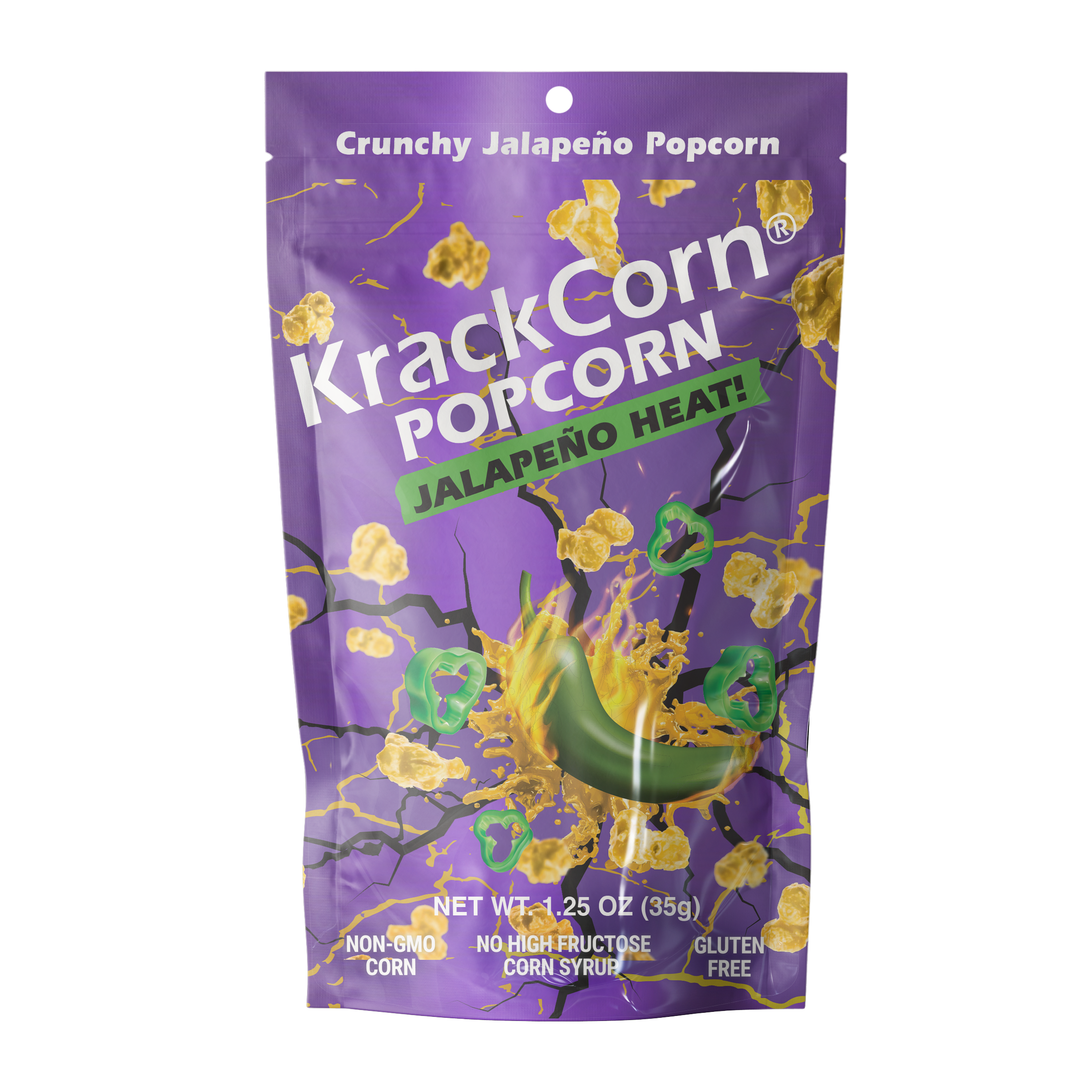KrackCorn – wholesale Popcorn – KrackCorn Popcorn Jalapeno Heat 1.25oz - 12ct case 1