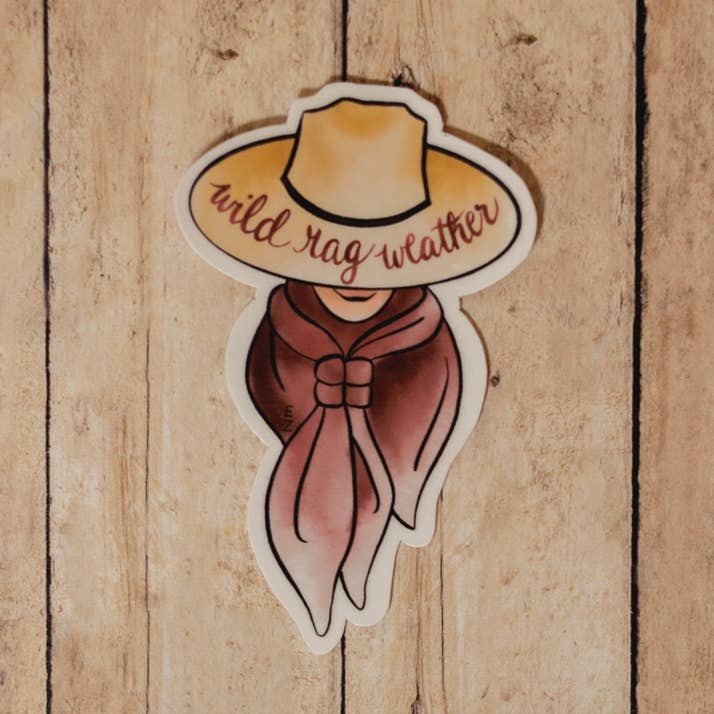 Autocollant « Wild Rag Weather » pour la vente par Western Rose Studios