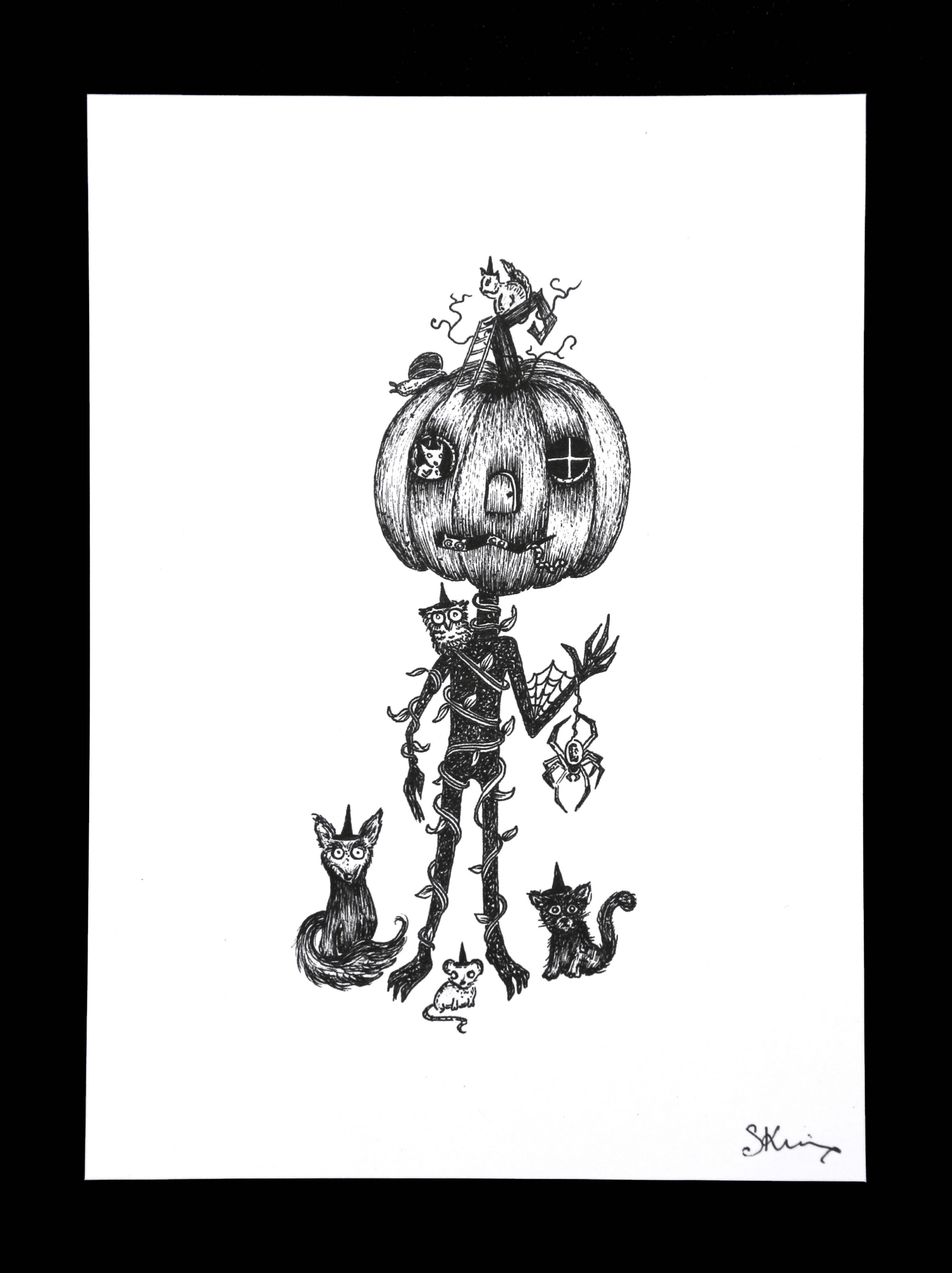 ScreamPrintShop - Wholesale Art Print - Pumpkin Head Print2