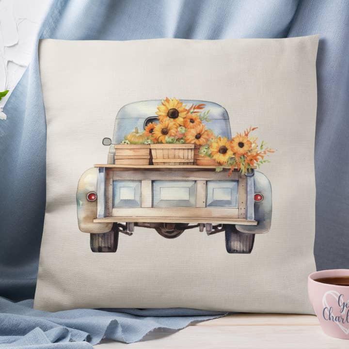 Sunflower Tailgate Pillow Cover for wholesale by Go Charlotte