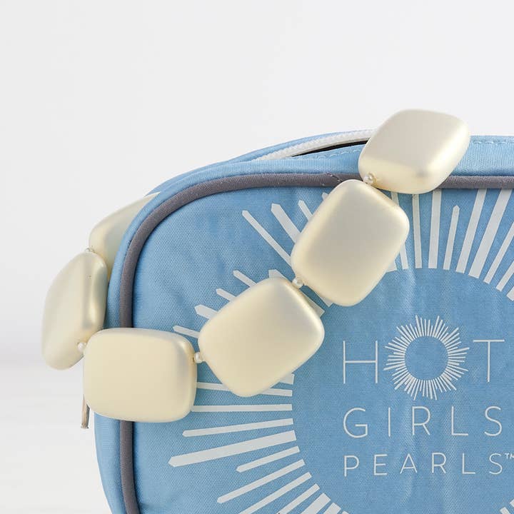 White Chicklet Cooling Necklace for wholesale by Hot Girls Pearls-Freezable Cooling Jewelry