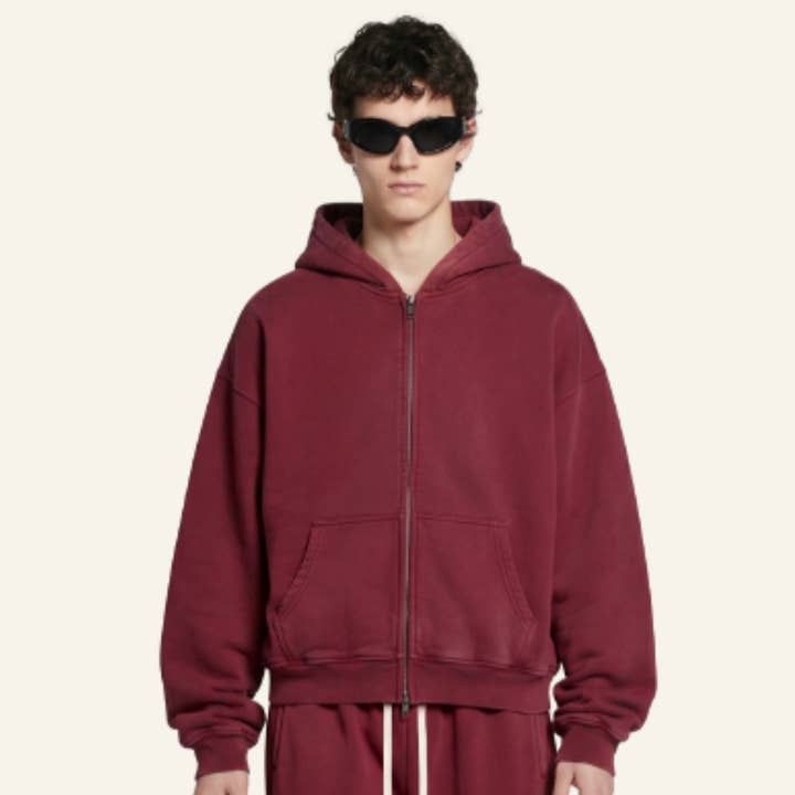 Casaco com Capuz e Bolsos com Fecho Completo para Homem por atacado de particleactive