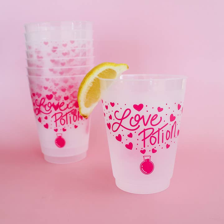 Love Potion | Frosted Acrylic 16oz Set of 8 Cups for wholesale by Birdie Mae Designs