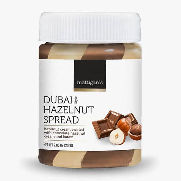 Mattigan's Dubai Style Hazelnut Spread (200g) Hazelnut Cream Swirled w/ Chocolate & Kataifi for wholesale by Showcase