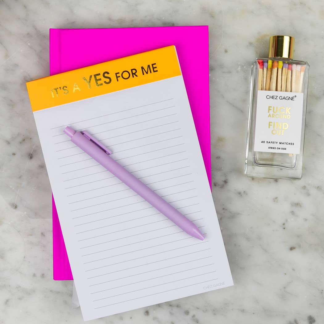 Chez Gagné - Wholesale Notepad - It's A Yes For Me - Lined Notepad - Bright Orange - 65 perforated pages - 5x8 4