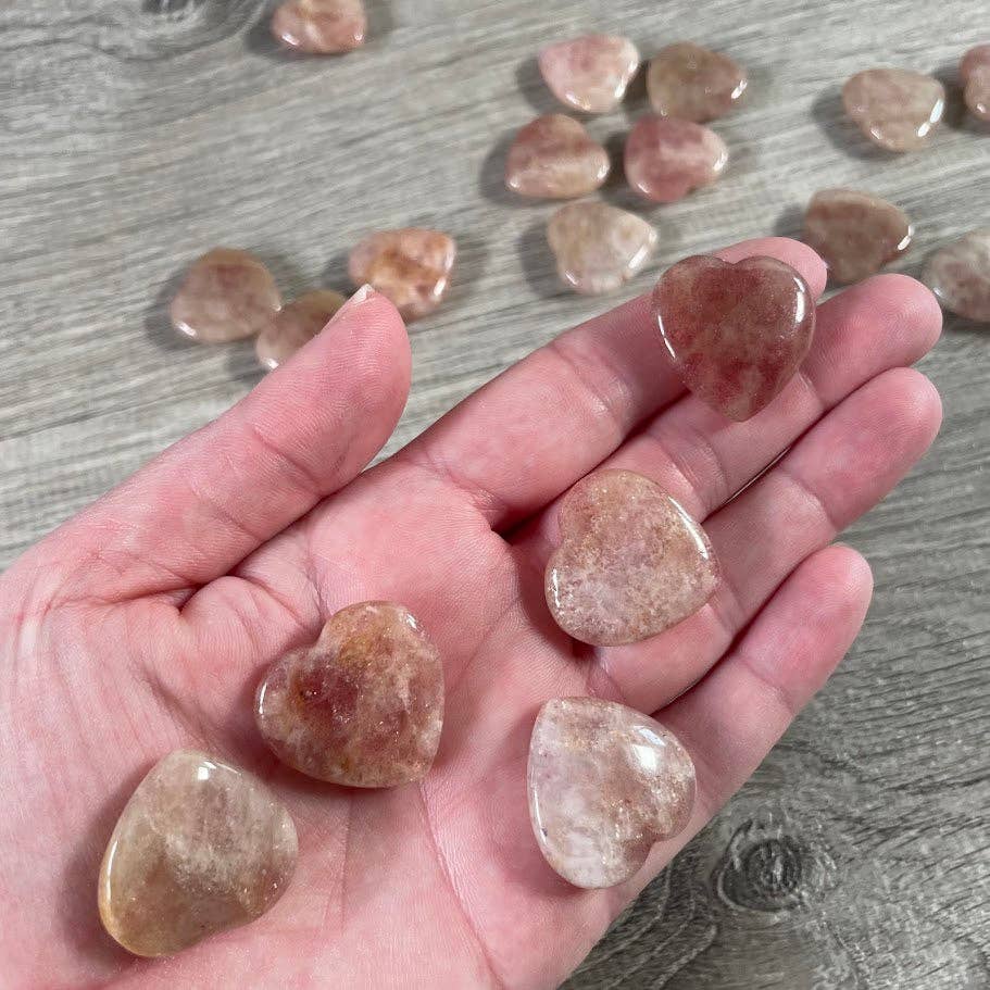 Keystone Crystals - Wholesale Spiritual Stone/Crystal - Gemstone Flat Heart Carvings 1-Inch  – Bulk Crystal Hearts25