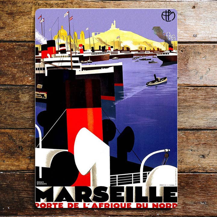 Marseille Porte Ships - Metal Wall Sign Plaque for wholesale by The British Metal Signs Company