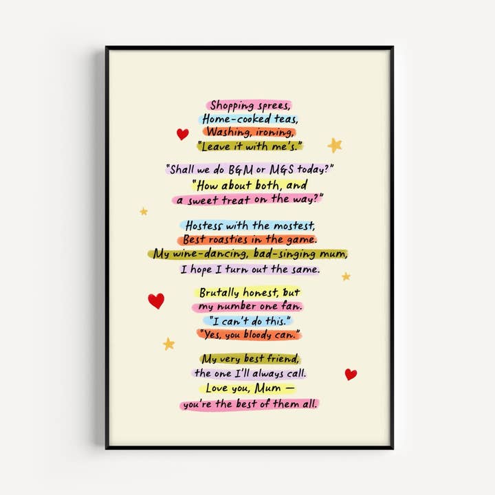 Ode to Mum Art Print for wholesale by Twisted Rebel Designs