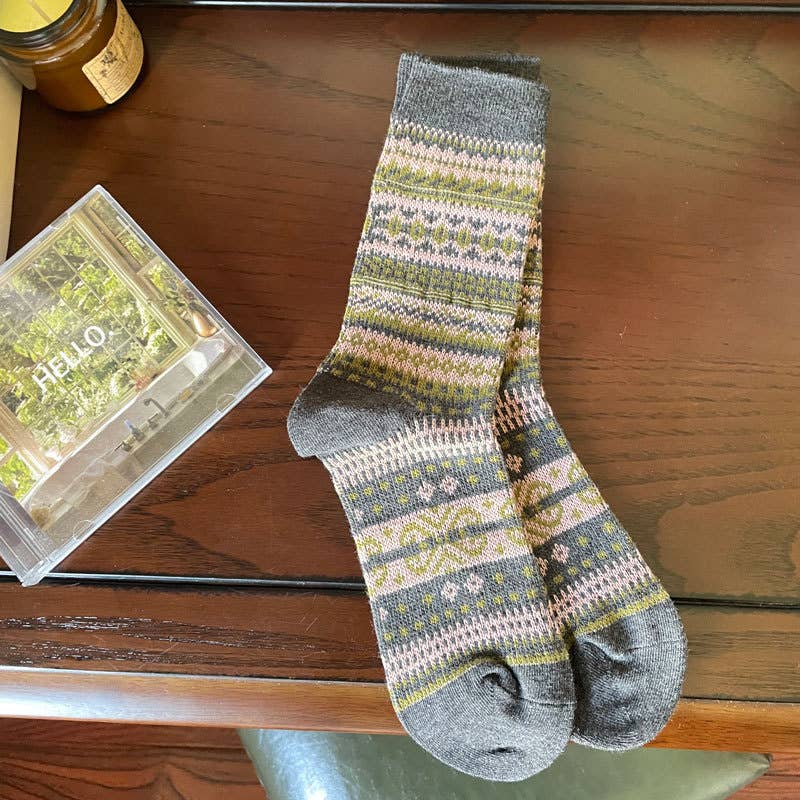 Tourtiwi - Wholesale Socks - Women's - Women's retro ethnic style striped socks12