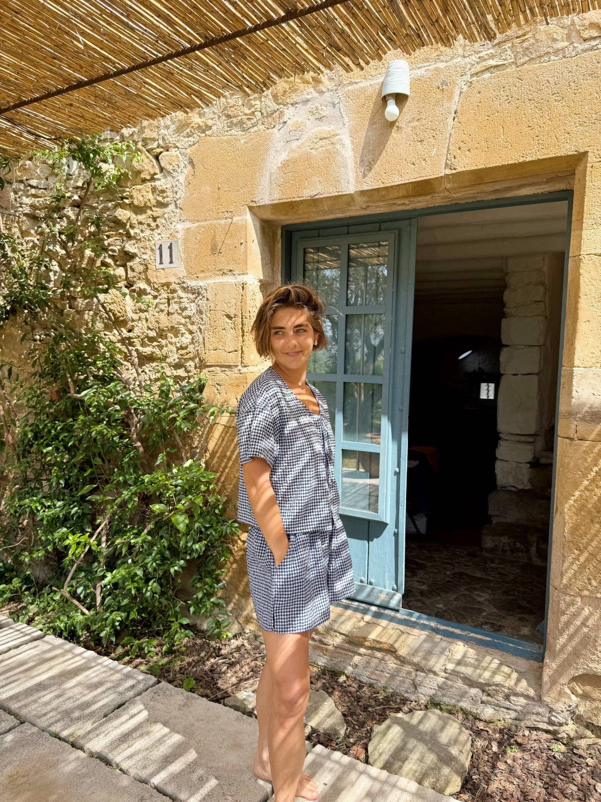 MindTraveler - Wholesale Blouse - Women's - Navy Vichy Maria Top4