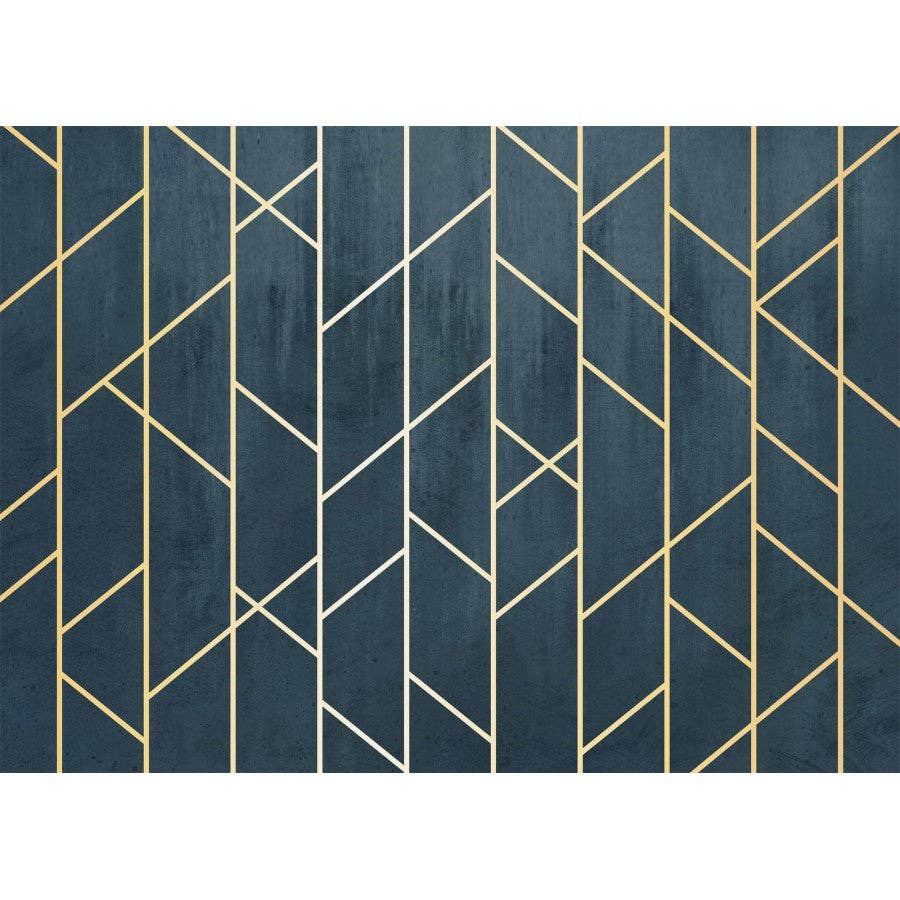 Les Panoramiques - Vente Papier peint - Papier peint géométrique bleu & doré8