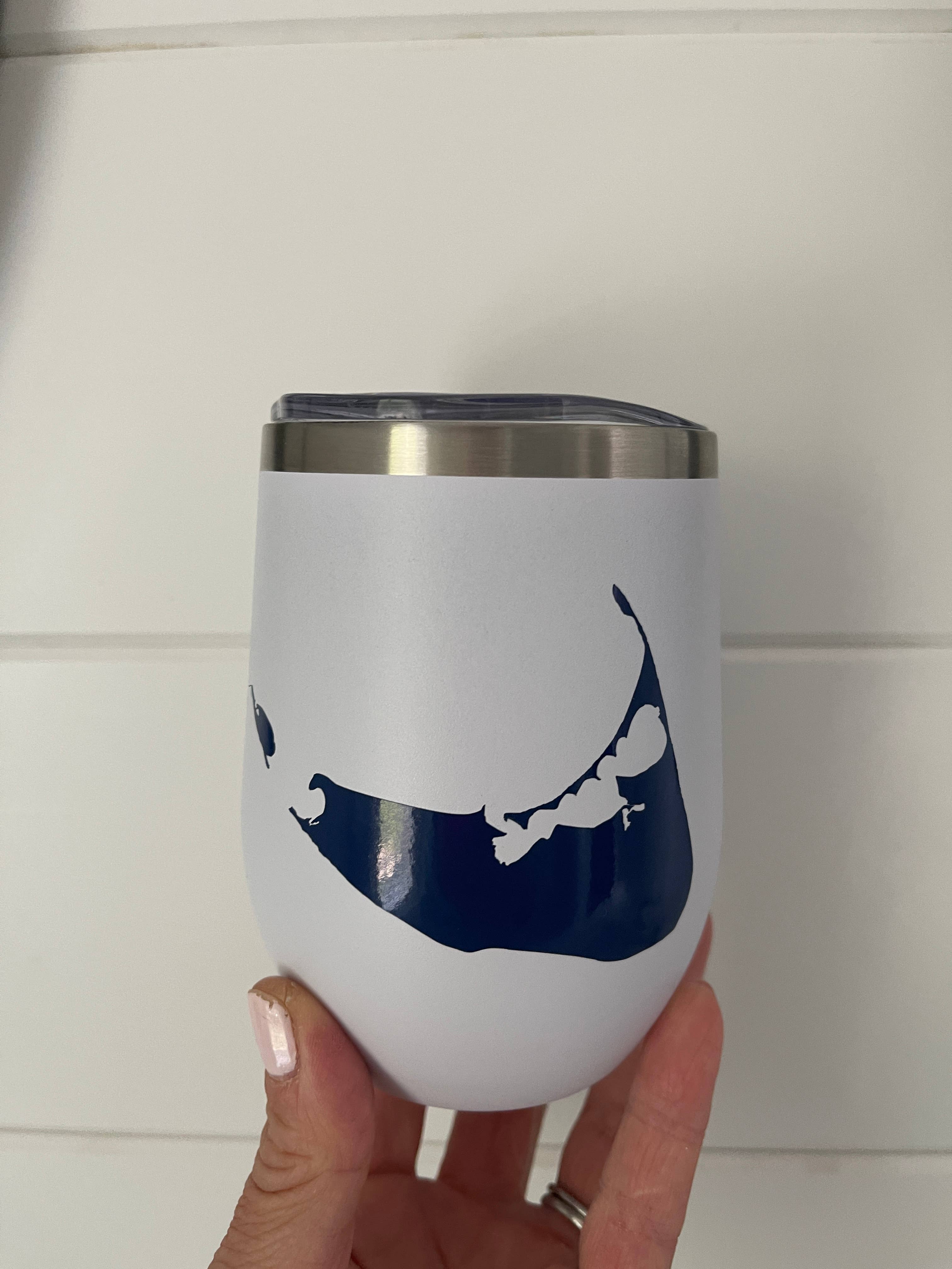 Everything Labeled | Coastal & Custom Drinkware - Wholesale Insulated Mug/Tumbler - Nantucket Island | Martha's Vineyard Tumblers |Stemless Wine1