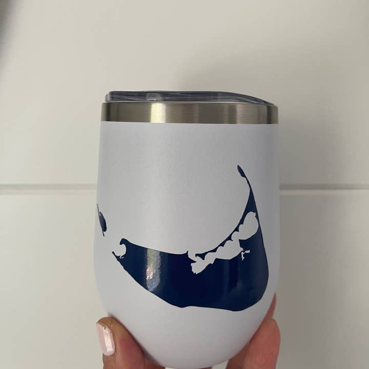 Everything Labeled | Coastal & Custom Drinkware - Wholesale Insulated Mug/Tumbler - Nantucket Island | Martha's Vineyard Tumblers |Stemless Wine1