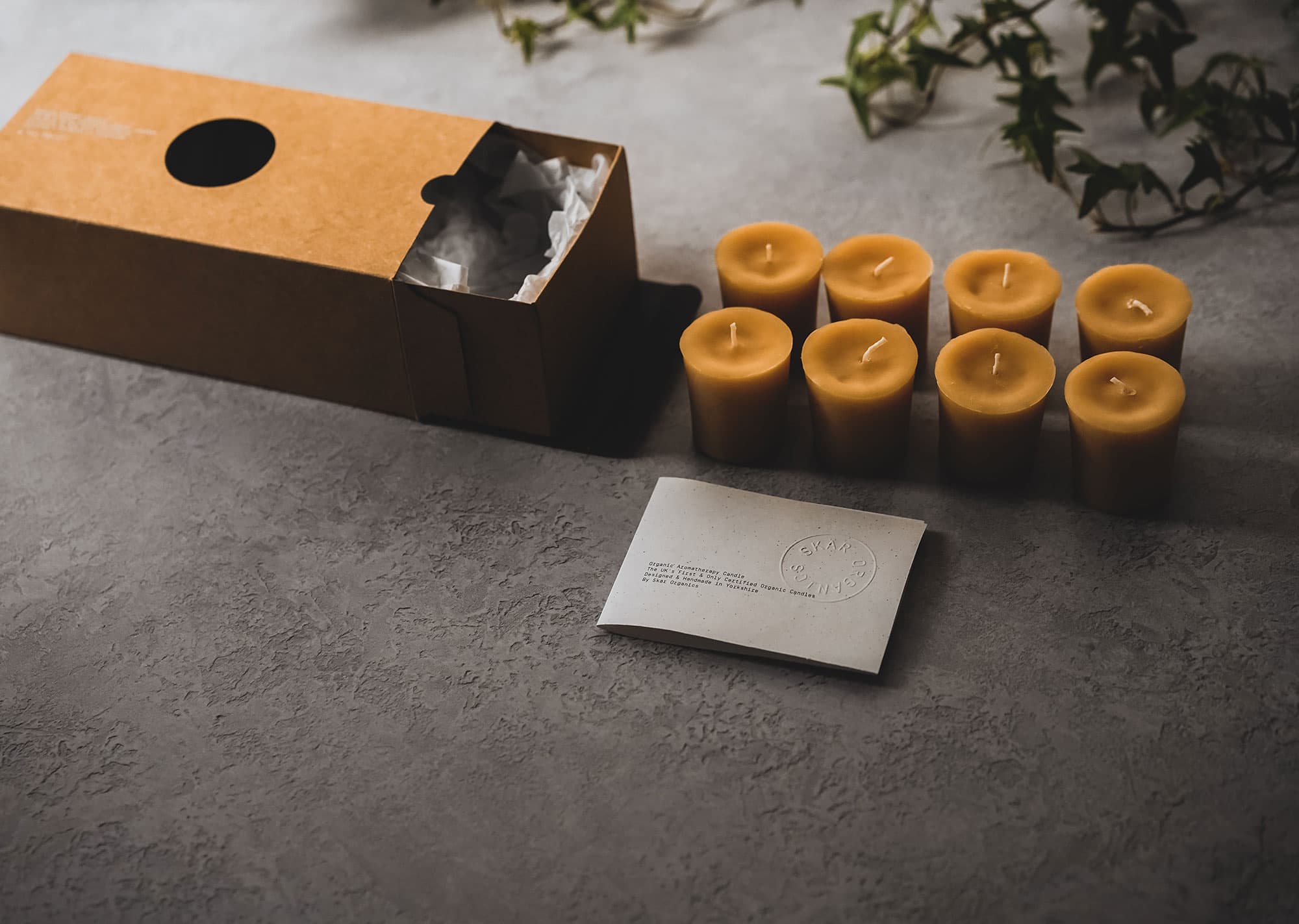 Skär Organics – wholesale Votive candle – Organic Beeswax Votives3