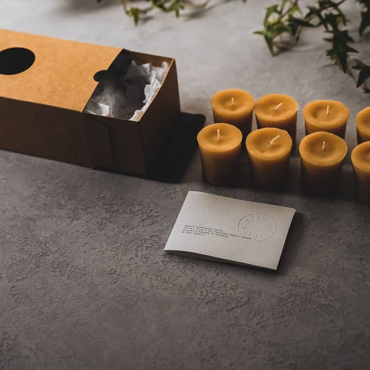 Skär Organics – wholesale Votive candle – Organic Beeswax Votives3