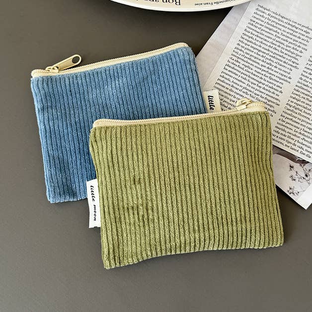 Corduroy Makeup Bag Mini Portable Storage Pouch for wholesale by Halcyon Outfitters®