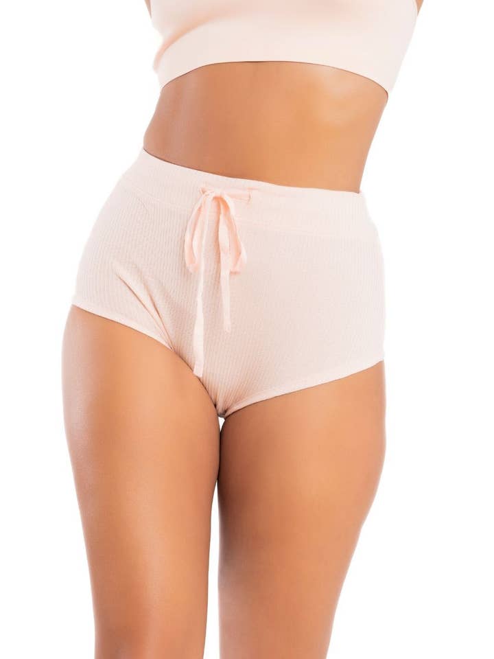 High Waisted Ribbed Panty - Pearl Blush for wholesale by 4WBW Intimates