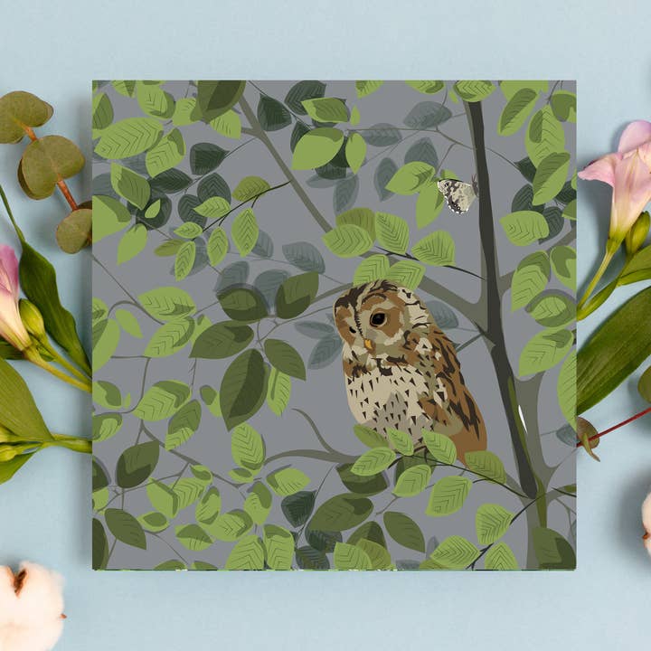 Lorna Syson – wholesale Everyday greeting card – Watlington Owl Greeting Card0