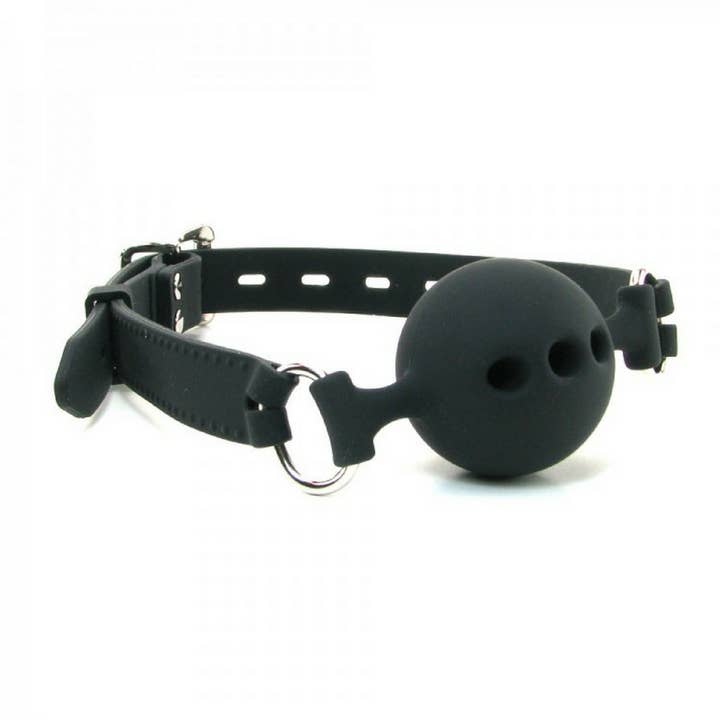 Plesur Body Products - Wholesale Sex Toy - Breathable Ball Gag - Black Silicone - Size Small