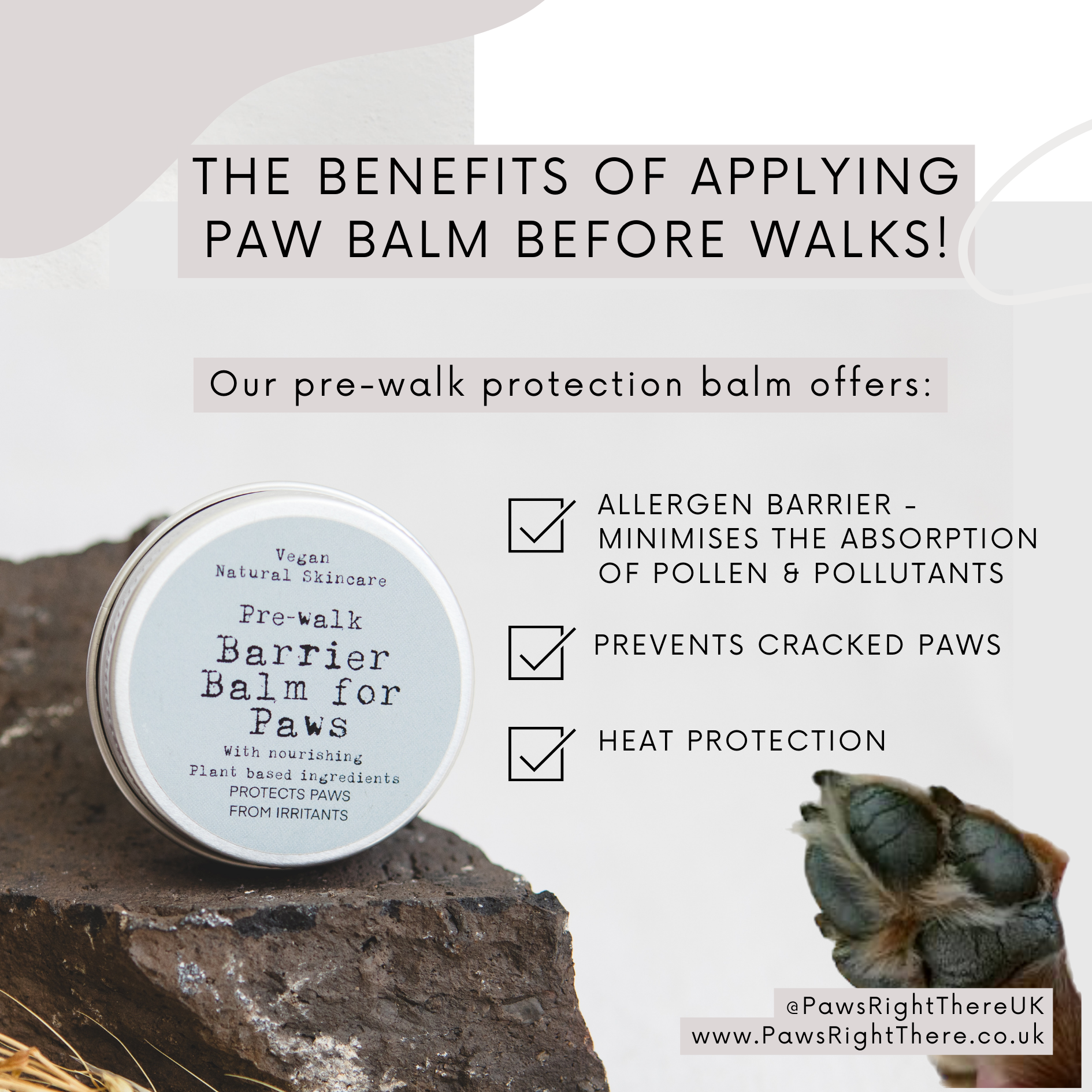 Paws Right There - Luxury Pet Care and Gifting - Wholesale Pet Paw Protection - Paw Protection Balm | Natural Dog Paw Balm |Vegan | Eco Dog1