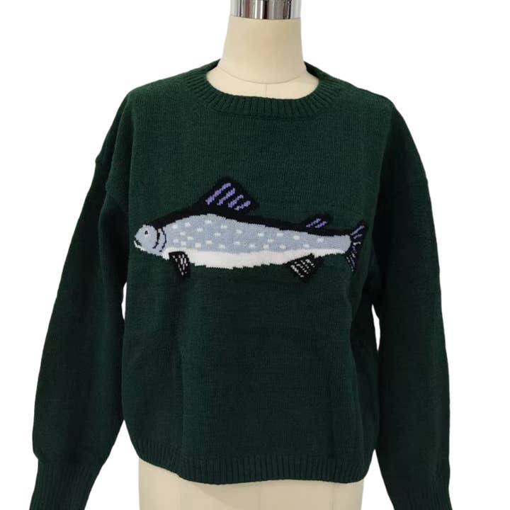 Ocean Fisherman Sardine pattern crewneck knit sweater and other Purchase Wholesale whale sweater. Free Returns & Net 60 Terms on Faire trending on Faire.