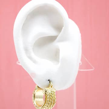 MIA Jewelry - Wholesale Hoop Earrings - 18K Gold Filled Popcorn Chain Hoop Lever back Earrings2