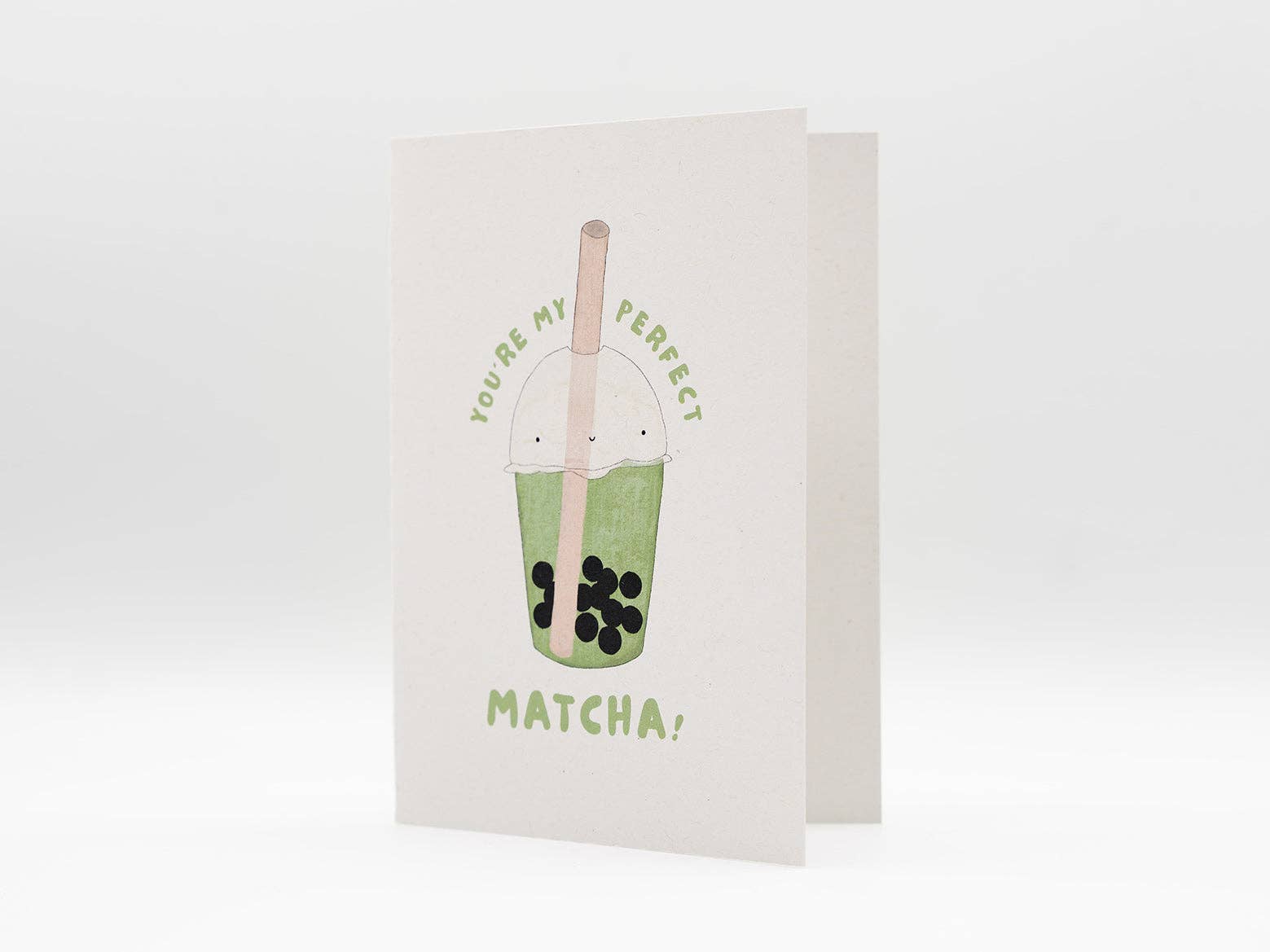 reisundpapier - Wholesale Valentine's Day Card - Bubble Tea Boba Greeting Card "You're my perfect Matcha"1