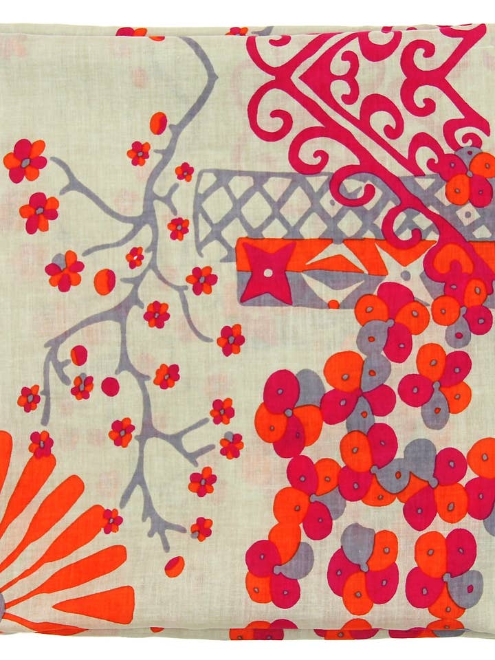 Quadrato Cotone Mariko Arancione per la vendita all'ingrosso da parte di Les Belles Vagabondes