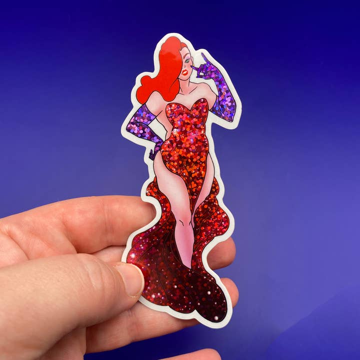 Red Queen - Glitter Red Dress - Vinyl Sticker for wholesale by Live Flashy or Die