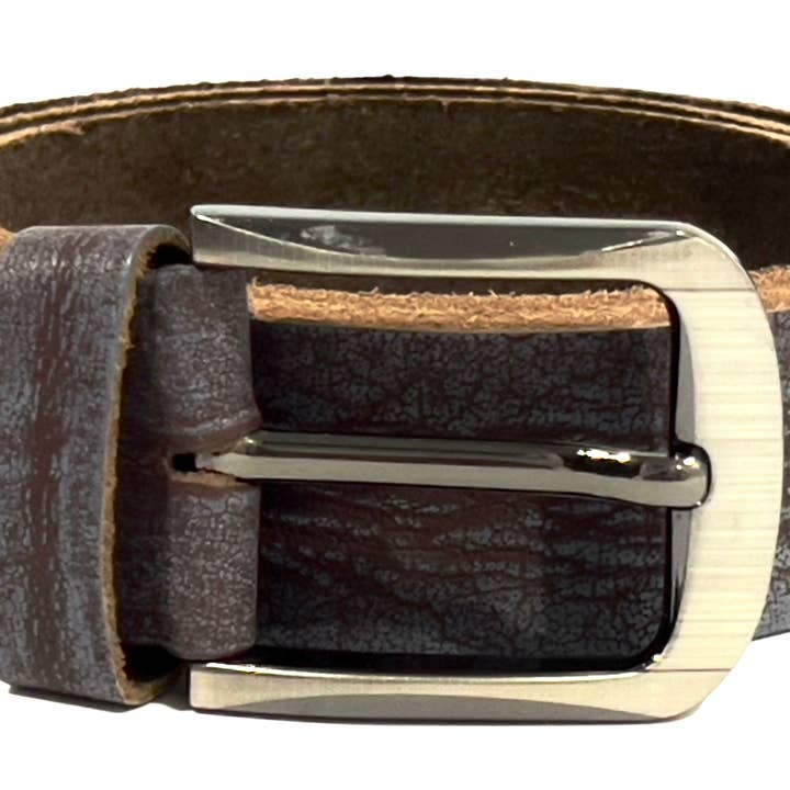 HAARLEM Homem KUZE 16440 Cinto Pele Encerado Castanho por atacado de HAARLEM