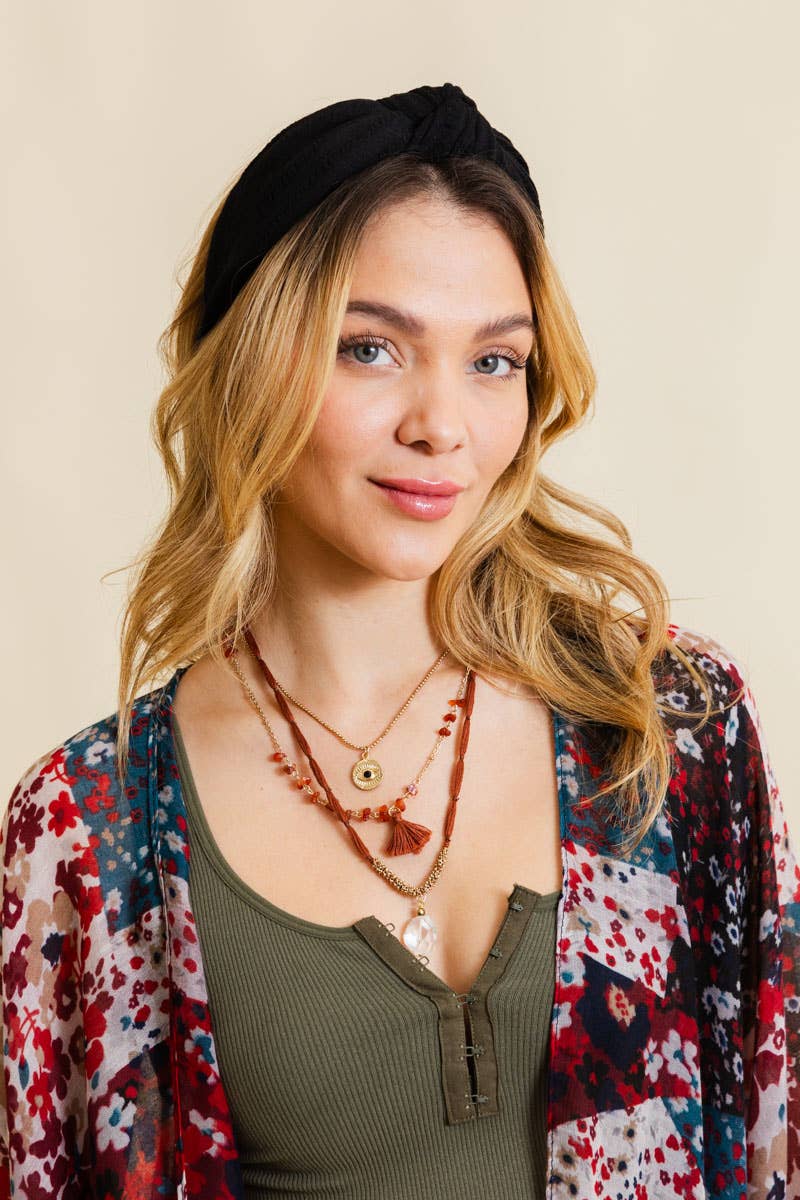 Leto Accessories - Wholesale Fashion Headband - Women's - Bestselling Stripe Topknot Headband11