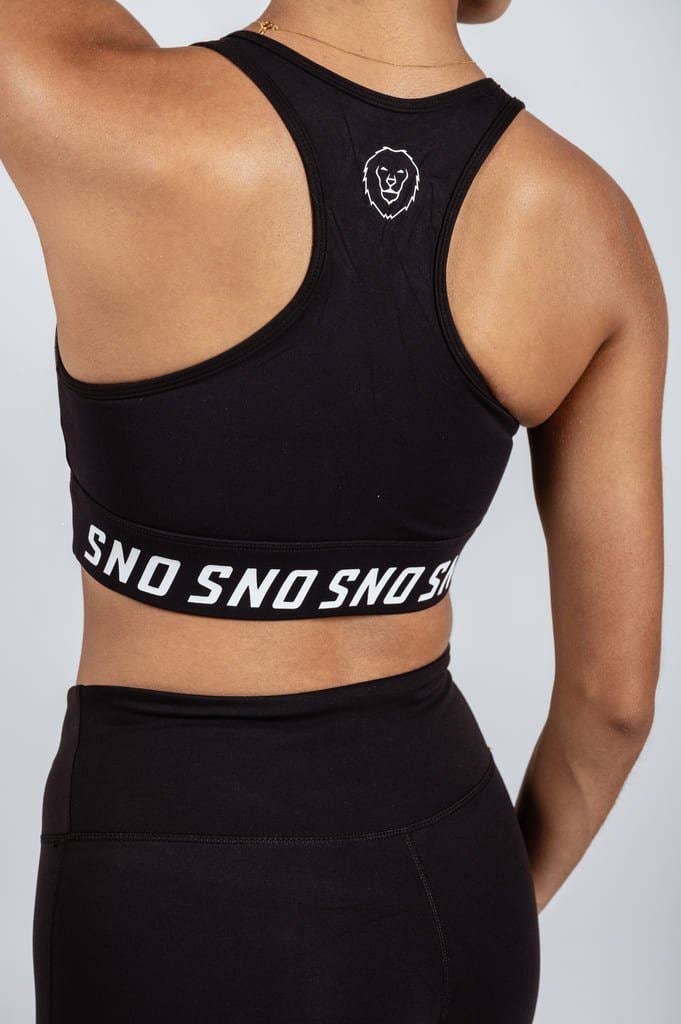 Black SNO Scoop Neck Sports Bra for wholesale on Faire0