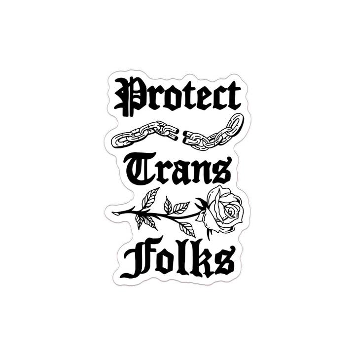Transfigure Print Co. - Wholesale Sticker - Protect Trans Folks/Kids Solid Sticker1