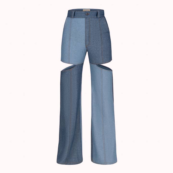 BASTIANVIANA – calças de ganga - Mulher por atacado – Jeans Bicolor2