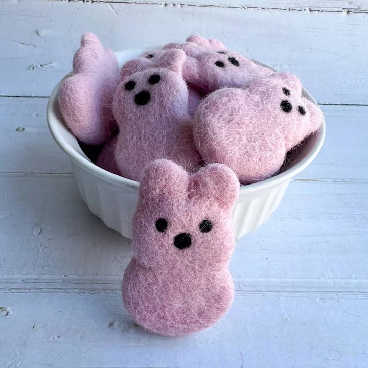 One Light Pink Easter Bunny Felt Peep for wholesale by Sewing Seeds Play
