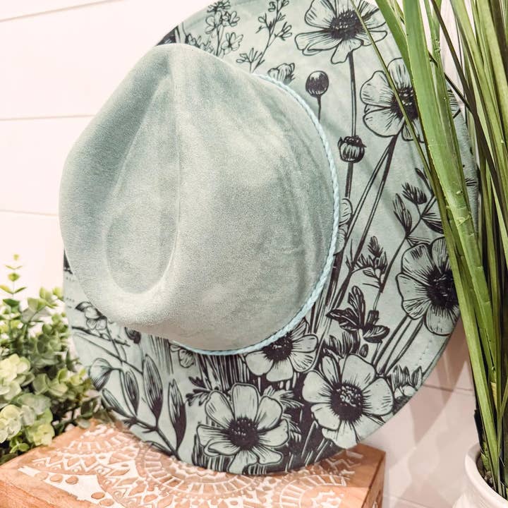 Willie & Dolly Designs - Wholesale Fedora - Women's - Engraved Wildflower Mountain Hat 5