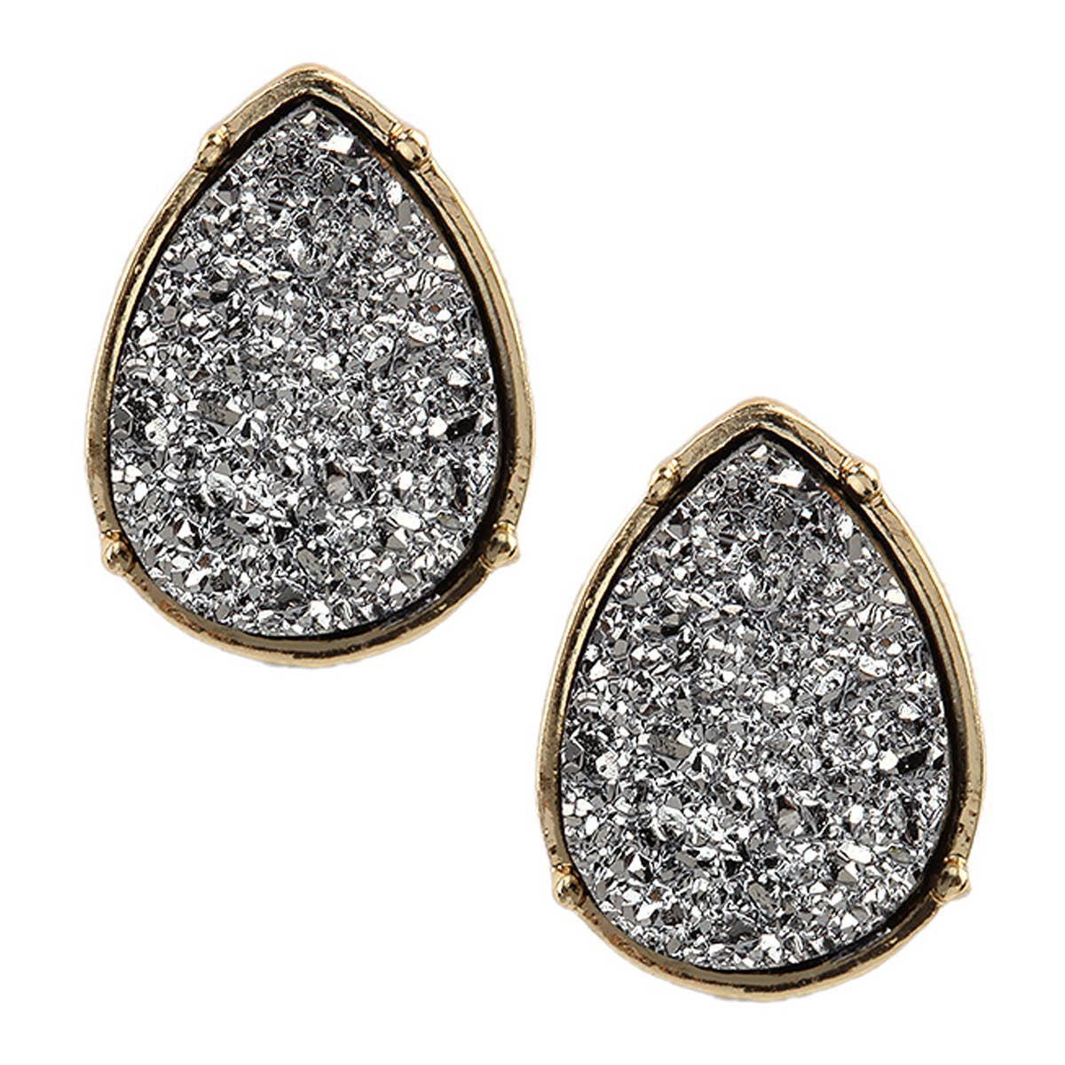 MYS Wholesale Inc - Wholesale Stud/Post Earrings - Druzy Teardrop Post Earrings2