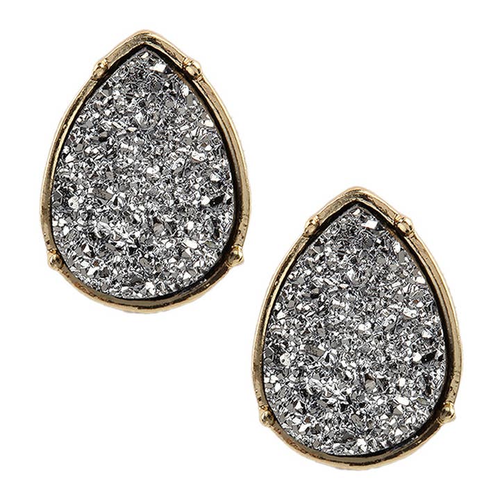 MYS Wholesale Inc - Wholesale Stud/Post Earrings - Druzy Teardrop Post Earrings4