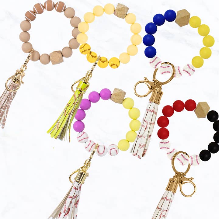 Suzie Q USA - Wholesale Keychain - Women's - Sports Silicone Bead with Tassel Keychain5