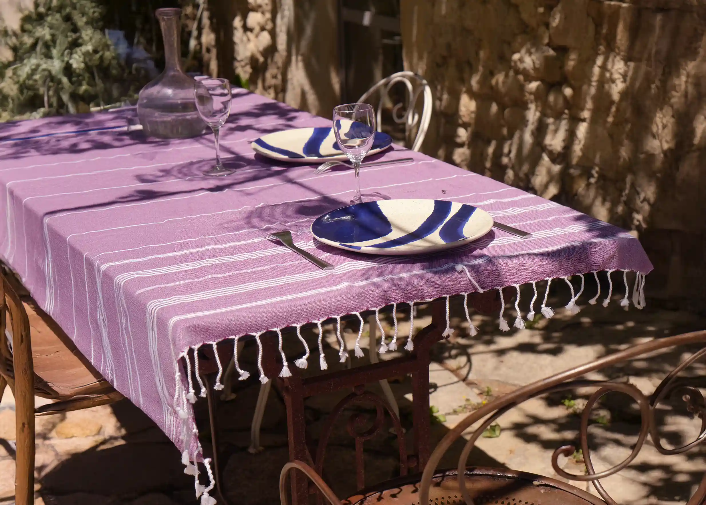 Karawan Authentic - Vendita all'ingrosso Asciugamani da bagno - COTONE BIOLOGICO FOUTA -Collezione HAMMAM- Colore BORDEAUX3