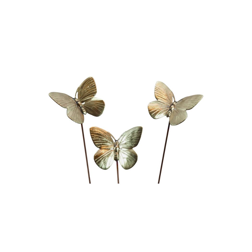 The Brass Butterfly - Wholesale Live Plant - Brass Butterfly Plant Sticks (Set of 6)1