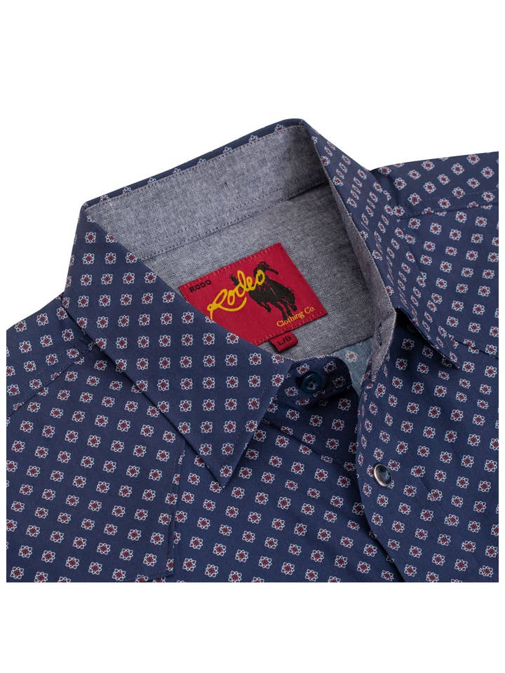 Rodeo Clothing - Wholesale Button Down Shirt - Men's - Men's Western Pearl Snap Print Shirt - PS100L-10842