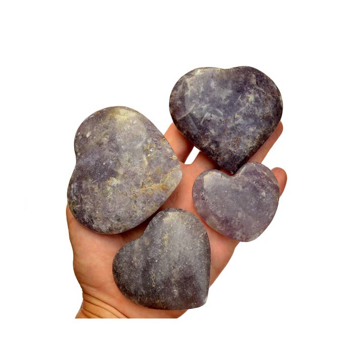 Mineral Coração Lepidolite (45mm - 70mm) por atacado de Kaia & Crystals