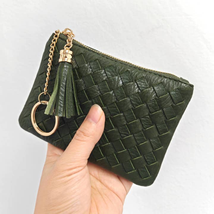 Soft Handmade Woven Tassel Key Ring Zipper Card Holder Coin for wholesale by Superbia