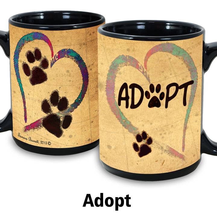 Pet Gifts USA, LLC - Vendita all'ingrosso Tazza - ADOTTARE Tazza Impronte di Zampa sul Mio Cuore 15 oz0