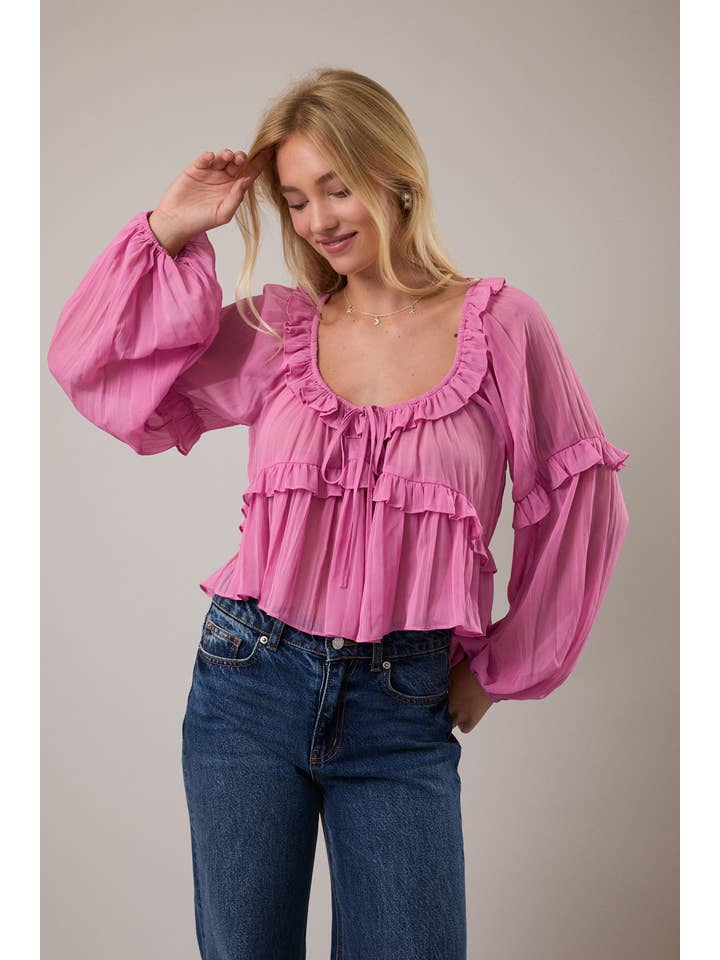 LE LIS - Vente Chemisier – femme - CHEMISIER À ENCOLURE DÉGAGÉE ET VOLANTÉ20